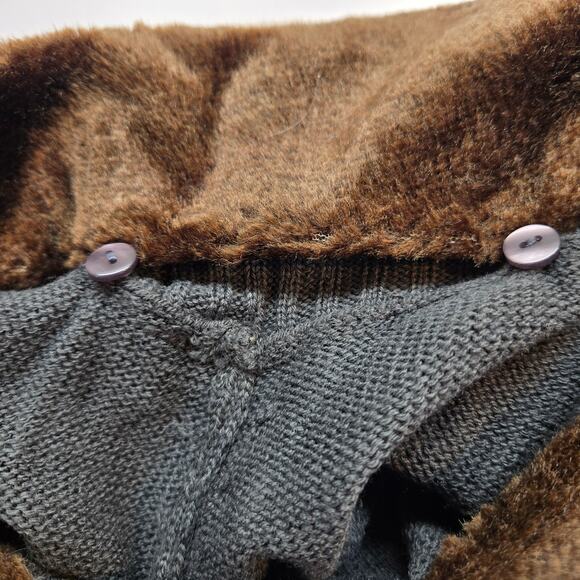 Women's Gray Cape One Size Fits Small - Large Removable Collar Coat Jacket - Picture 6 of 9